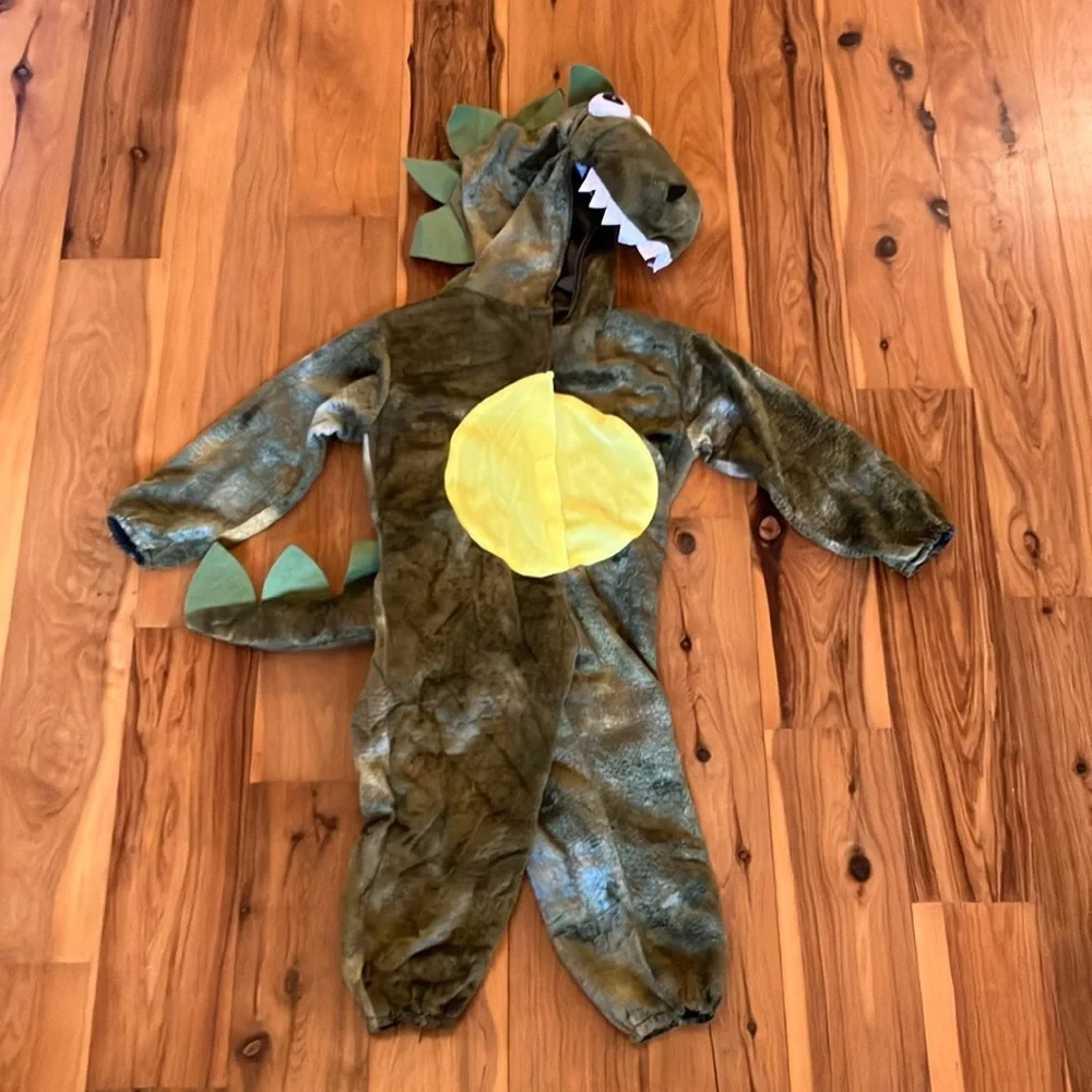 Rubie's Olive Green Dinosaur Costume with Yellow Belly